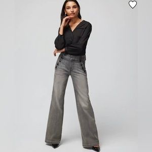 WHBM high rise Mariner Wide Leg Jean grey